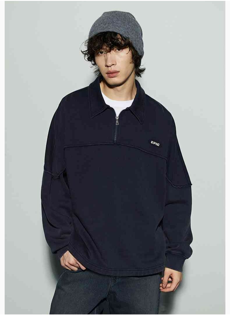 H and M - HM New Stand Up Collar High Neck Loose Long Sleeved Pullover Top - Image 1