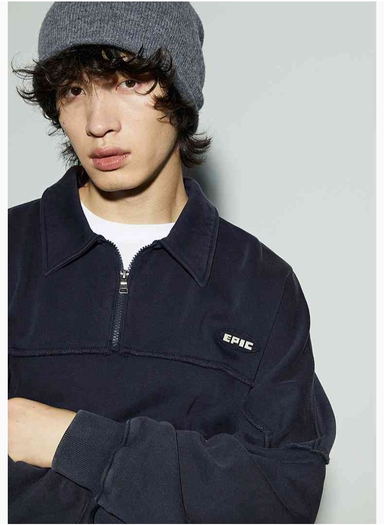 H and M - HM New Stand Up Collar High Neck Loose Long Sleeved Pullover Top - Image 1