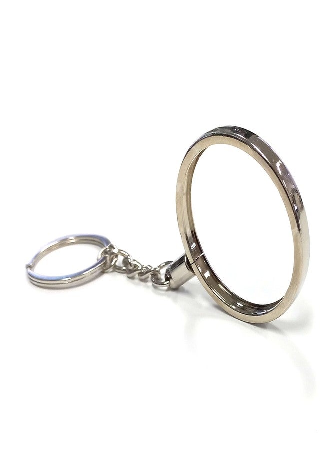 GARASANI Coin Holder Keychain Round Commemorative Coin Holders Key Ring for Coins Collection Display 40x3mm (Silver) - Image 2