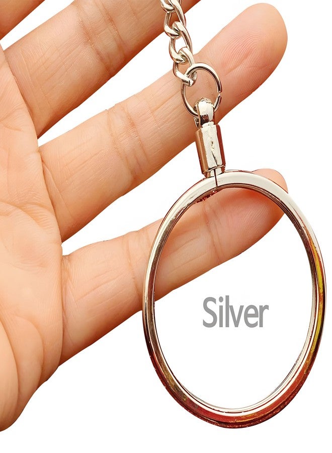 GARASANI Coin Holder Keychain Round Commemorative Coin Holders Key Ring for Coins Collection Display 40x3mm (Silver) - Image 4