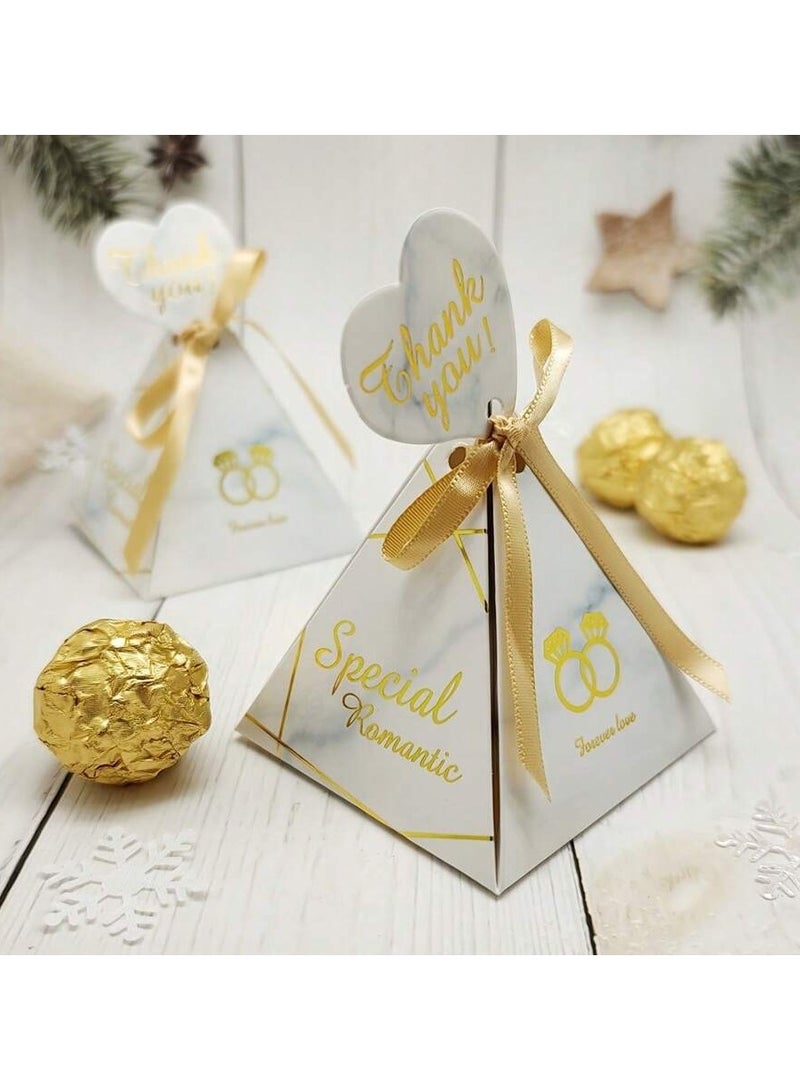 Engagement Decor – Gift Boxes with Triangle Design and Ring Illustration – Set of 10 Boxes Suitable for Engagements, Weddings, and Bachelorette Parties - Image 5