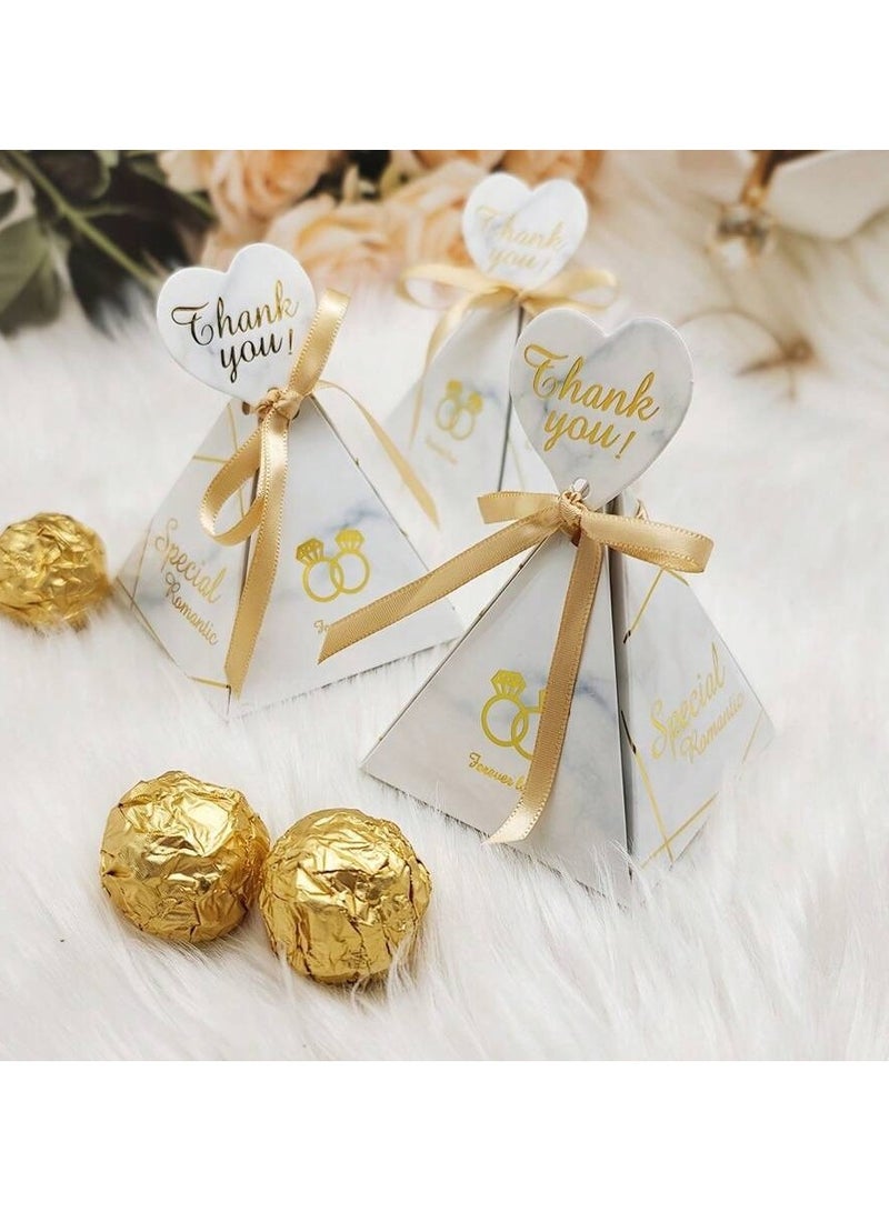 Engagement Decor – Gift Boxes with Triangle Design and Ring Illustration – Set of 10 Boxes Suitable for Engagements, Weddings, and Bachelorette Parties - Image 2