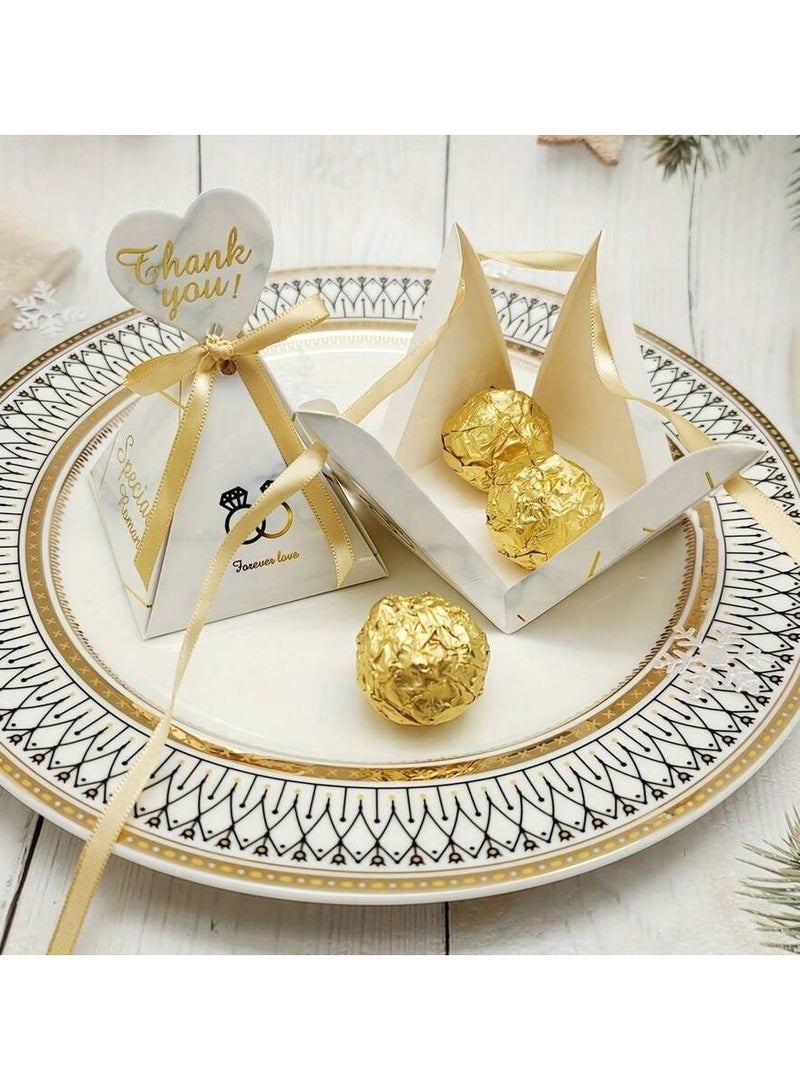 Engagement Decor – Gift Boxes with Triangle Design and Ring Illustration – Set of 10 Boxes Suitable for Engagements, Weddings, and Bachelorette Parties - Image 3