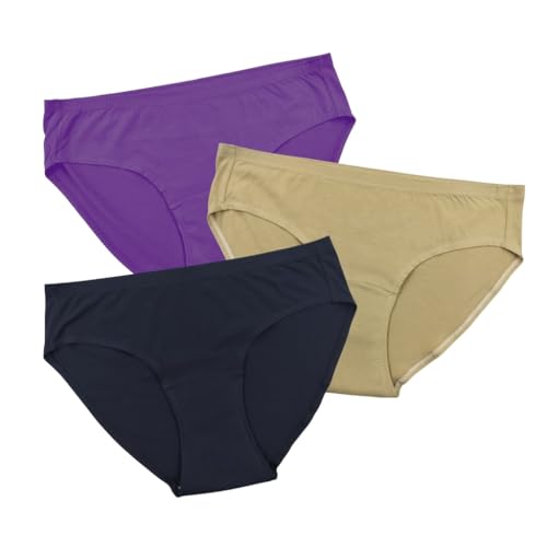 Pristine Life | Urine Leak Proof Panties For Women | Wash & Reusable | Absorbs 25ml Of Leaks | Anti Bacterial, Hygienic & Leakproof | Comfy Cotton | Pack Of 3 | Magenta, Skin & Black | XL - Image 1