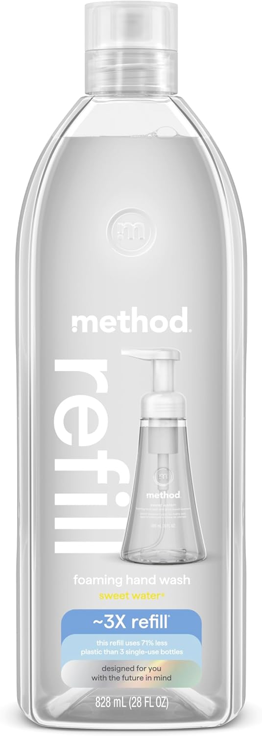 Method Foaming Hand Soap Refill Sweet Water Recyclable Bottle Biodegradable Formula 28 oz Pack of 1 Packaging May Vary