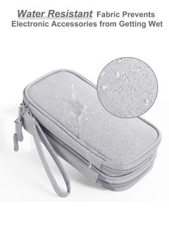 Generic Double Layers Waterproof Travel Cable Organizer Bag, Electronic Accessories Carry Case, Smooth zipper closure, Grey  - Image 2