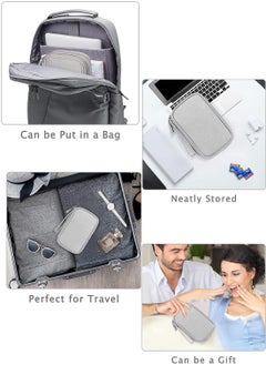 Generic Double Layers Waterproof Travel Cable Organizer Bag, Electronic Accessories Carry Case, Smooth zipper closure, Grey  - Image 4