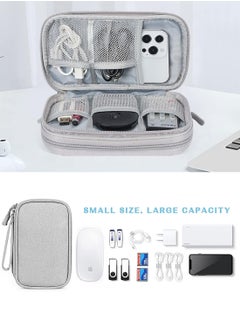 Generic Double Layers Waterproof Travel Cable Organizer Bag, Electronic Accessories Carry Case, Smooth zipper closure, Grey  - Image 5