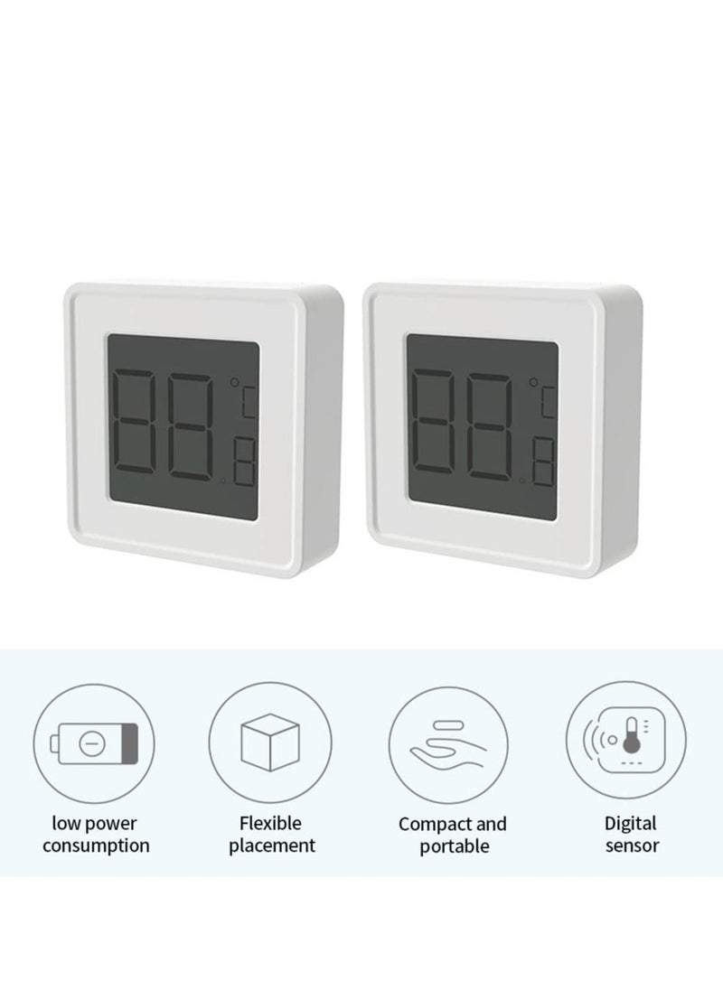 SYOSI Thermometer and Hygrometer for Room, Indoor Mini Thermometer Hygrometer with Digital Temperature Humidity Meter Gauge Monitor, Large LCD Display Celsius for Greenhouse Baby Office Home Cellar 2Pcs  - Image 2