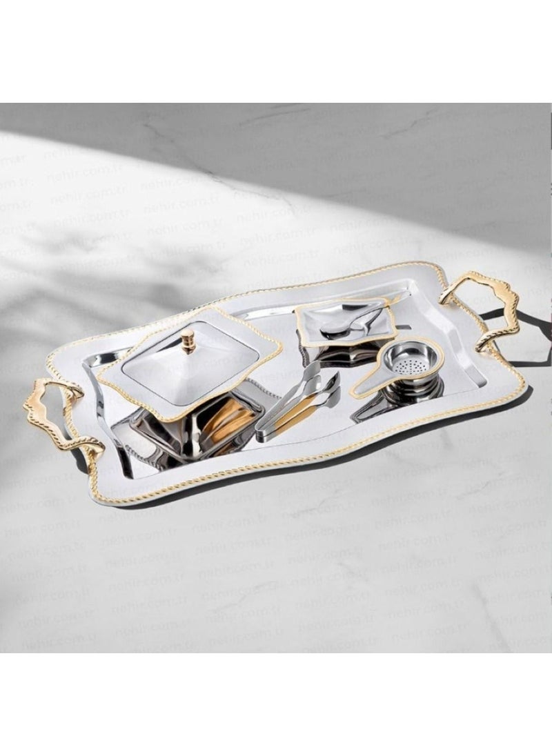 Nehir 28 Piece Chain Gold Tea Set  - Image 2