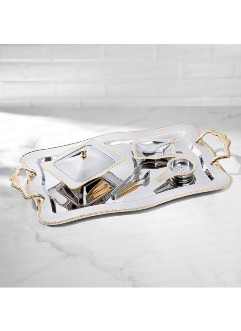 Nehir 28 Piece Chain Gold Tea Set  - Image 1