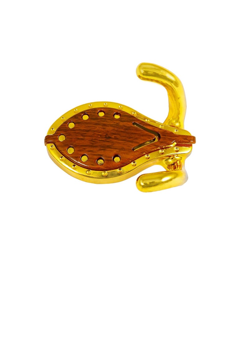 ROBUSTLINE Robustline Plastic Wall Double Hook, Plastic Self Adhesive Double Side, Waterproof Stick On Adhesive Stronger Plastic Wall Hooks Hangers for Hanging Robe, Coat, Towel, Keys- (Gold)  - Image 3