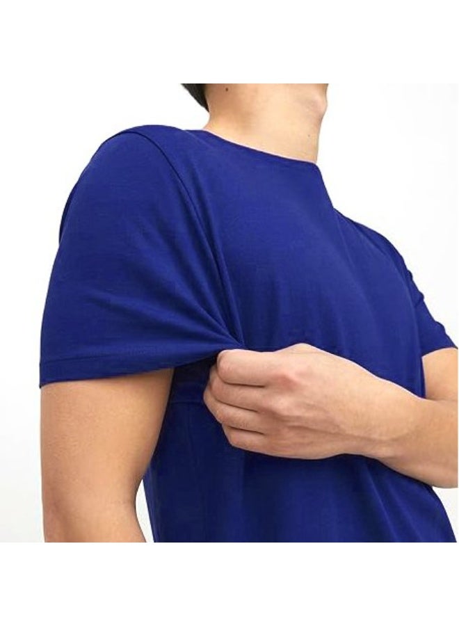 Premium Men’s Round Neck T-Shirt 200 GSM – Soft Cotton Casual Oversized Tee for Daily Wear – Navy Blue - Image 5