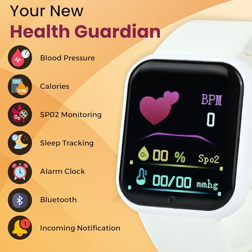 Bouncefit M I D116 Fitness Band Smart Watch for Men, Women, Boys, Girls, Kids – Single Touch Interface, Water Resistant, Workout Modes, Quick Charge Sports Smartwatch – White EE - Image 4