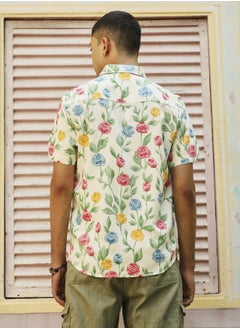 Campus Sutra Men's Multicolour Rose Garden Print Shirt  - Image 5