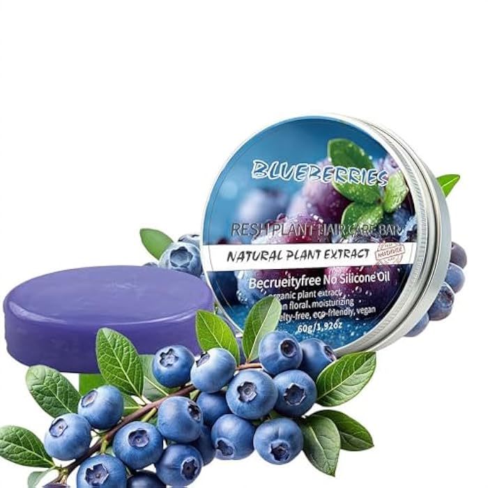 Blueberry Shampoo and Conditioner Bar Set, Anti Dandruff Formula with Natural Blueberry Extract, Sulfate Free Scalp Soothing Solid Bars for Fresh and Shiny Hair (shampoo bar) - Image 2