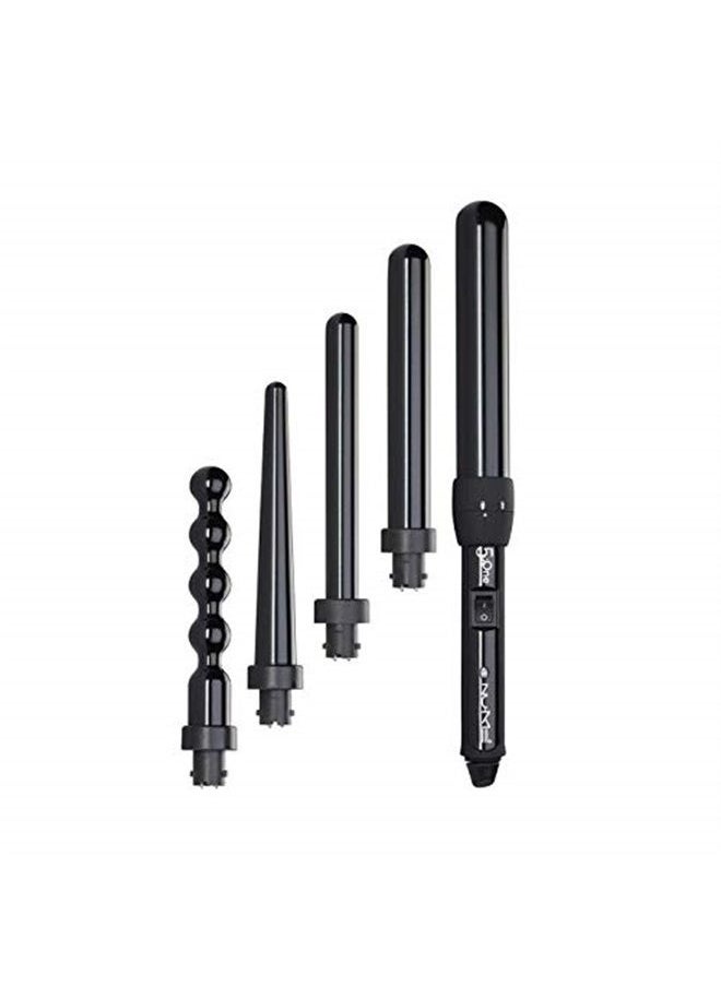 NuMe - Lustrum 5 in 1 Tourmaline Ceramic Curling Wand Set with Interchangeable Barrels, Digital Display, Automatic Shutoff Feature. Heat Up to 410°F - Image 1