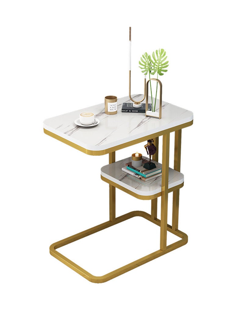 Sharpdo طاولة نهاية مربعة بطبقتين لطاولة الأريكة طاولة جانب للمعيشة طاولة قهوة صغيرة - Image 1