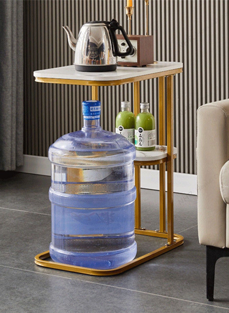 Sharpdo طاولة نهاية مربعة بطبقتين لطاولة الأريكة طاولة جانب للمعيشة طاولة قهوة صغيرة - Image 3