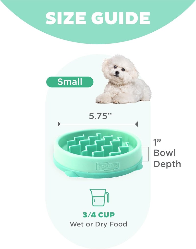 اوتورد هاوند وعاء التغذية البطيئة الصحي للكلاب Fun Feeder Slo-Bowl، صغير جدًا، نعناعي - Image 5