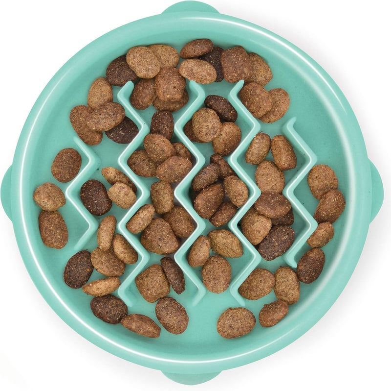 اوتورد هاوند وعاء التغذية البطيئة الصحي للكلاب Fun Feeder Slo-Bowl، صغير جدًا، نعناعي - Image 1