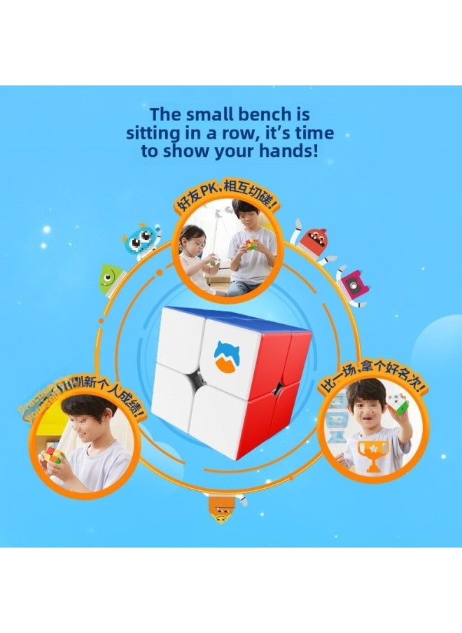 Generic - GAN Moe Carved Second-Order Rubik's Cube Second-Order Beginners Racing Practice Special Rubik's Cube Enlightenment Educational Toy-Color:Cute Mg Second-order Rubik's Cube - Image 1
