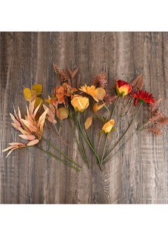 SYOSI One Bundle Artificial Fall Flowers Fake Silk Roses Sunflowers Hydrangea  - Image 4