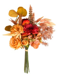 SYOSI One Bundle Artificial Fall Flowers Fake Silk Roses Sunflowers Hydrangea  - Image 1
