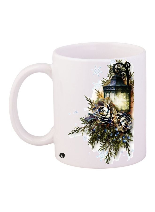 RYN Lamp Printed Coffee Mug White/Green/Yellow 11ounce