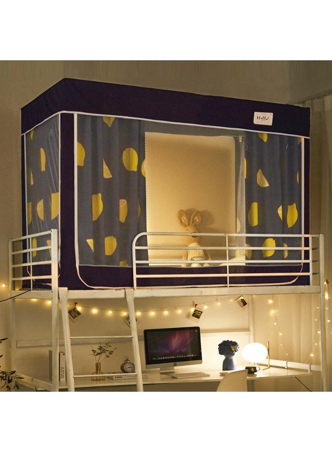 Y&D Blackout Upper Berth Bunk Bed Curtains Dormitory Room Lightproof Decorative Roommate Privacy Cover Canopy Photo Background Decor Backdrop Blackout Curtain 6 Panels with a Top - Image 1