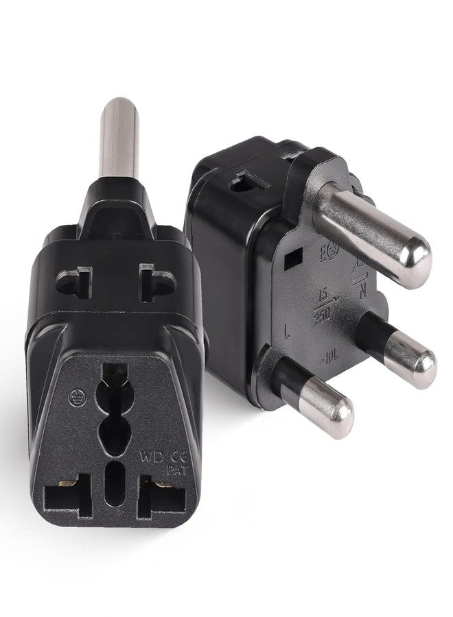 Orei OREI 2 in 1 USA to South Africa Adapter Plug (Type M) - 2 Pack, Black - Image 1