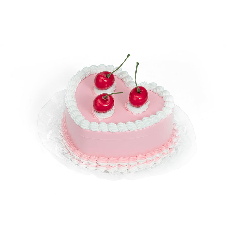 Stylor Coquette Room Decor Aesthetic, Heart Shaped Jewelry Box for Girls, Fake Cherry Pink Cake, Cute Kawaii Decorative Storage Accessories. - Image 1