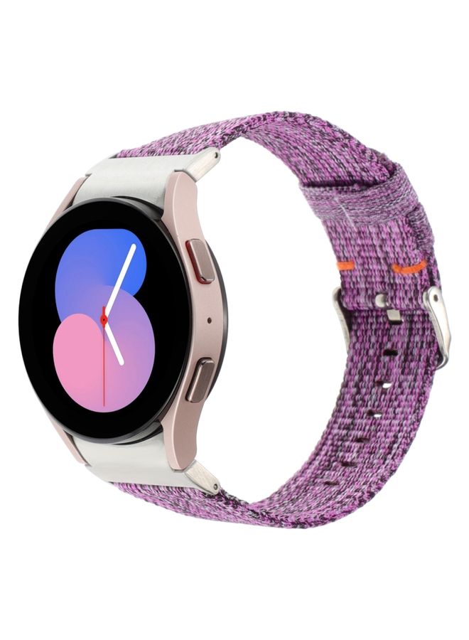 Replacement Strap For Samsung Galaxy Watch6/6 Classic/5/5 Pro Nylon Canvas Watch Band Purple