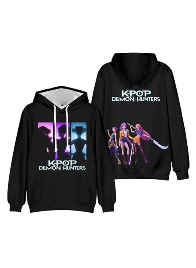 general K-POP: مجموعة الفتيات لصيد الشياطين هودي مطبوع مناسب للخروج اليومي أو التنسيق مما يجعل المعجبين غير قادرين على تركه. - Image 1