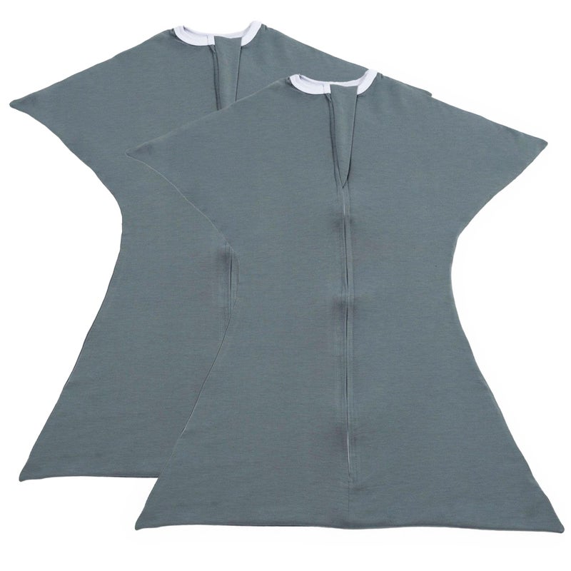 SleepingBaby Zipadee-Zip Transition Swaddle - Cozy Baby Swaddle Blanket with Zipper Convenience - Roomy Wearable Blanket for Easy Diaper Changes - Classic Grey, X-Small (3-6 Month) - 2 Pack - Image 1