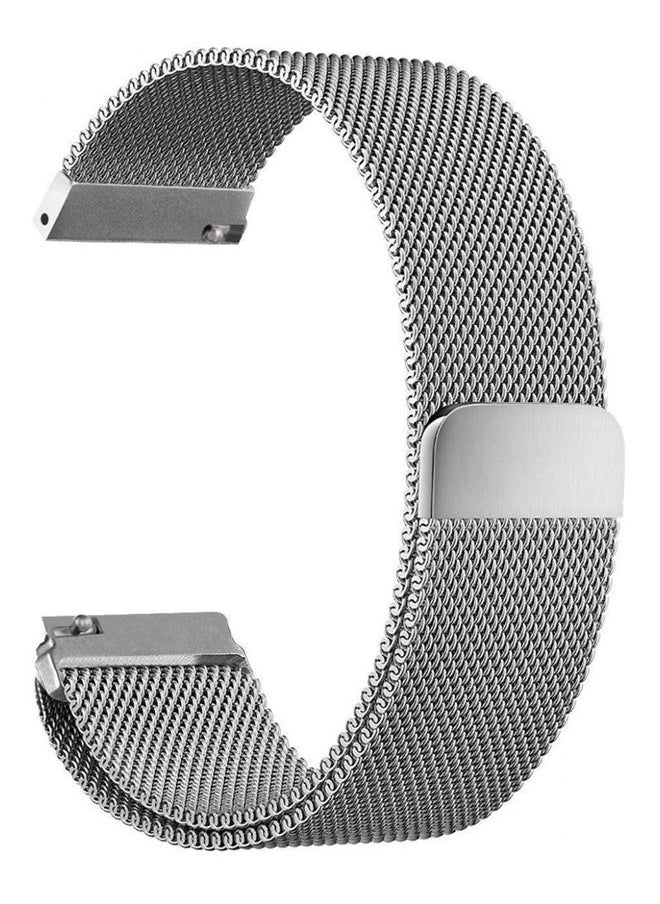 NIBEMINENT - Gear S3 Classic-Frontier Smart Watch Band, Magnet Milanese Loop Stainless Steel With Metal Clasp Buckle Replacement Accessory Sport Fitness Wristband Bracelet Strap Silver - Image 1