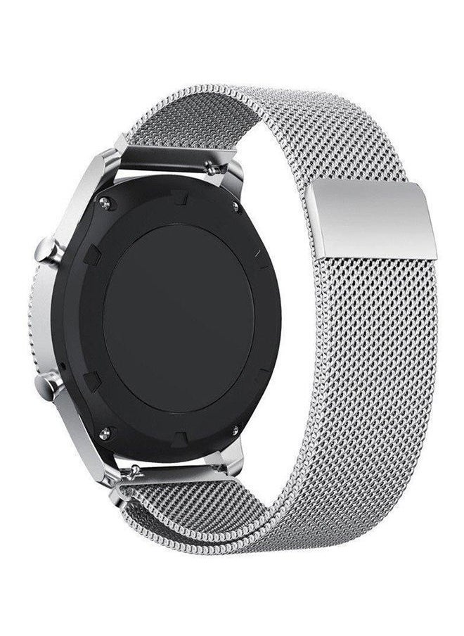 NIBEMINENT - Gear S3 Classic-Frontier Smart Watch Band, Magnet Milanese Loop Stainless Steel With Metal Clasp Buckle Replacement Accessory Sport Fitness Wristband Bracelet Strap Silver - Image 1