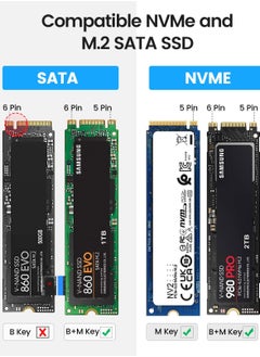 Orico ORICO M.2 NVMe SATA SSD Enclosure Adapter Tool-Free, USB C 3.2 Gen 2 10Gbps NVMe, 5Gbps NGFF SATA PCIe M-Key(B+M Key) 2230/2242/2260/2280, Aluminum External M2 Reader Support UASP Trim- PWDM2-BK  - Image 4