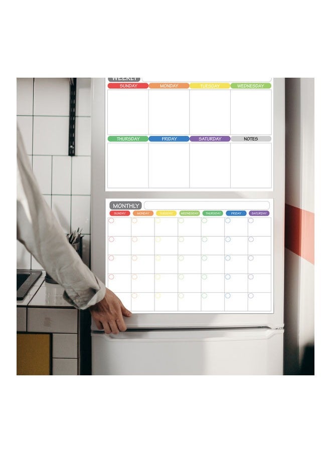 Generic - Erasable Planner Magnetic Whiteboard Calendar Weekly Planner Refrigerator Whiteboard with Pen Reusable Soft Magnetic Calendar Family Planner Table - Image 1