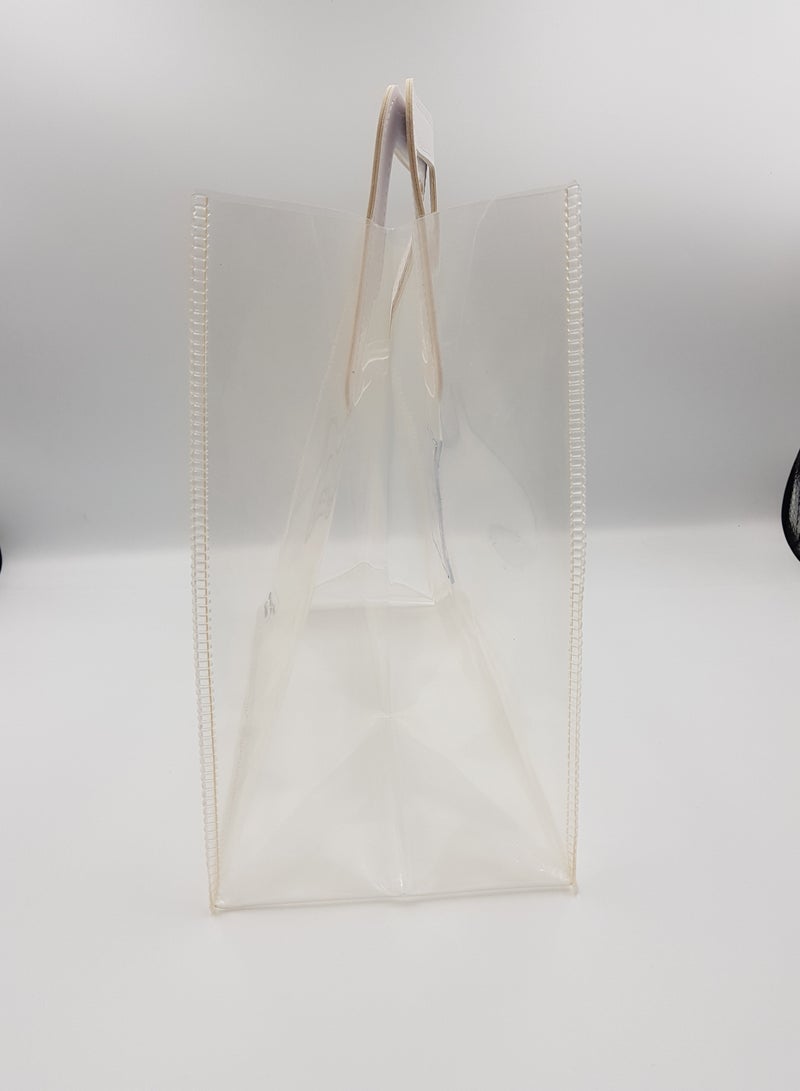 باشن ديستريكت حقيبة شاطئ نسائية بها رسائل عربية (تطريز أزرق) - Image 4