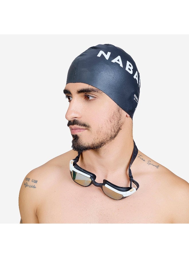 NABAIJI Adult Swimming Cap Silicone 56-60 Cm Comfortable & Stretchable Black - Image 1