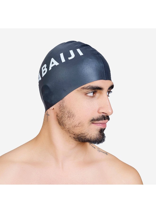 NABAIJI Adult Swimming Cap Silicone 56-60 Cm Comfortable & Stretchable Black - Image 2
