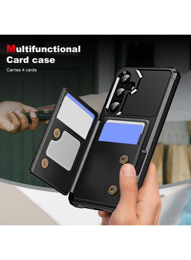 erorex Case For Samsung Galaxy S24+ 5G Horizontal Flip Card Bag Holder Leather Phone Case - Image 3