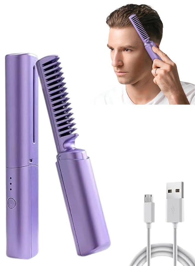 Cordless 2-in-1 Hair Straightener & Curler – Compact Styler Brush – Even Heat Distribution – Suitable for All Hair Types – Daily Use - Image 1