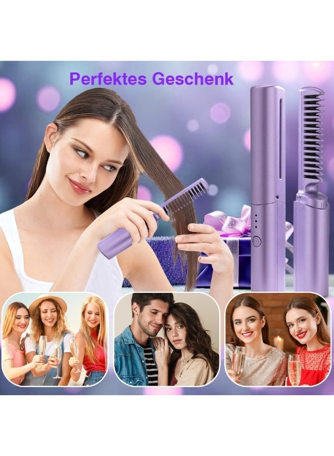 Cordless 2-in-1 Hair Straightener & Curler – Compact Styler Brush – Even Heat Distribution – Suitable for All Hair Types – Daily Use - Image 3