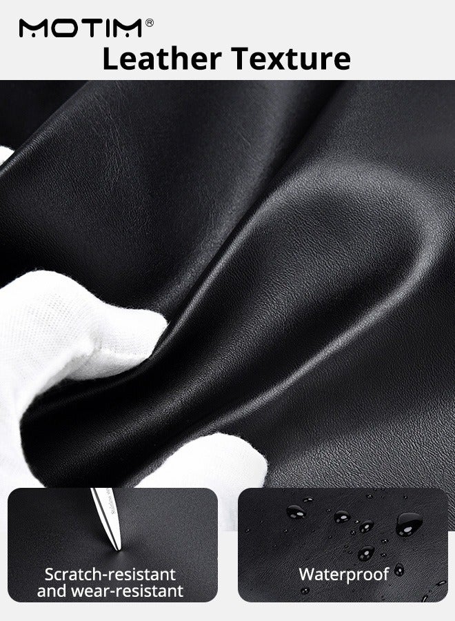 Motim 14 inch Leather Computer Briefcase Business Briefcase, Multi-Compartment Laptop Bag File Data Bag, Waterproof and Wear-Resistant Computer Bag, Attache for Professionals - Image 5