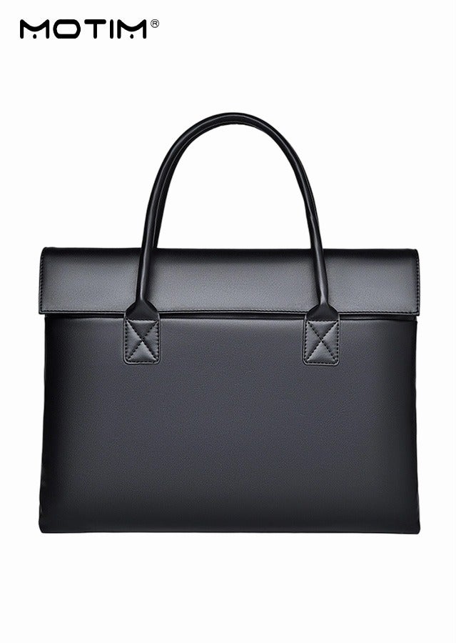 موتيم حقيبة جلدية لحمل الكمبيوتر المحمول مقاس 14 بوصة، حقيبة كمبيوتر محمول متعددة الأجزاء ومقاومة للماء، حقيبة يد خفيفة الوزن للسفر والعمل - Image 2