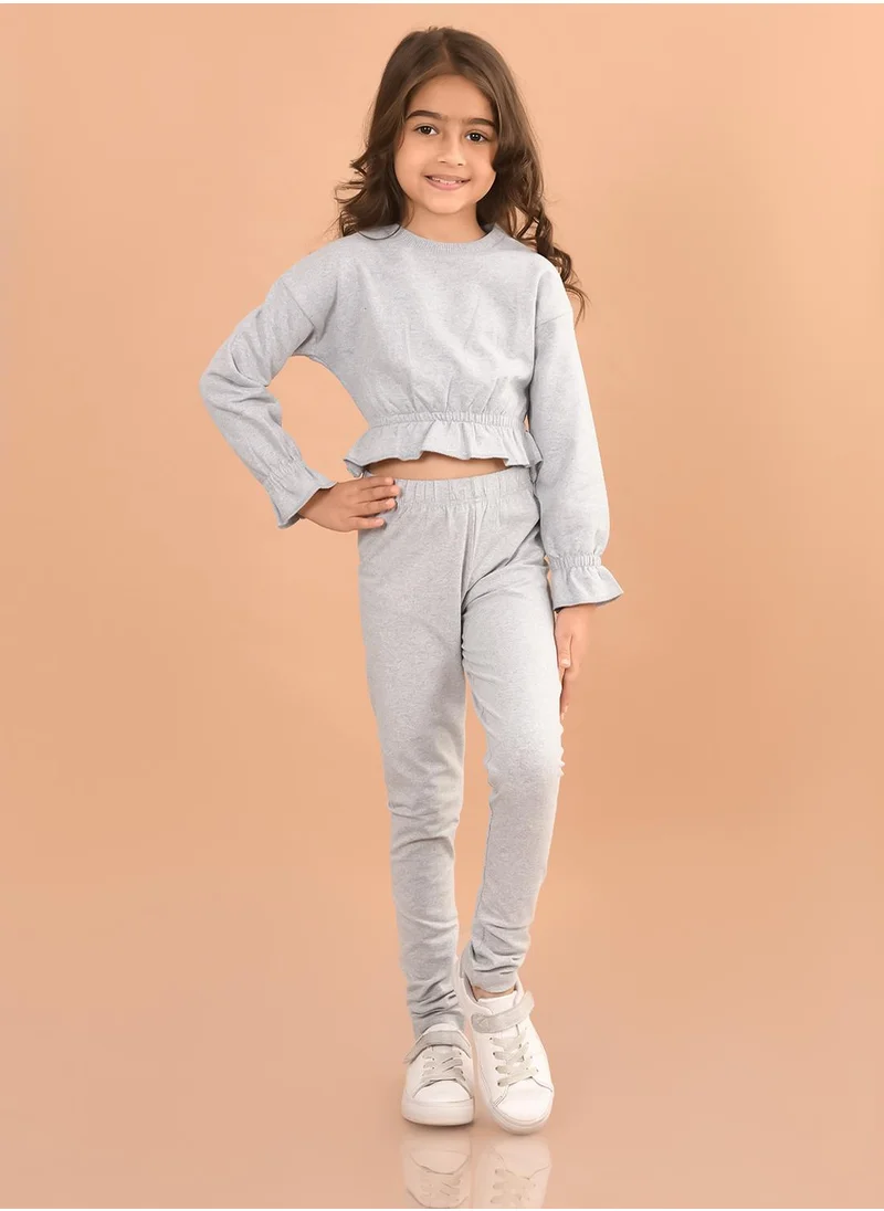 ليلك Girls Sweatshirt with Jogger Set