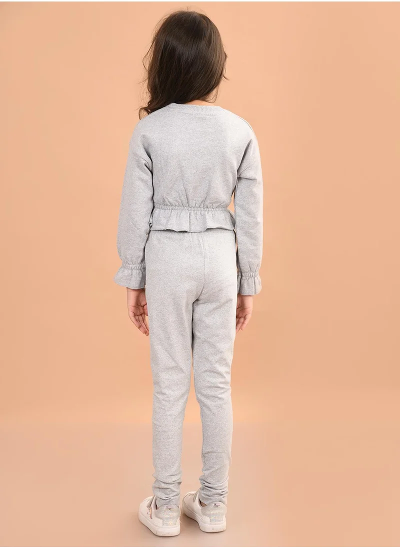 LILPICKS Girls Sweatshirt with Jogger Set