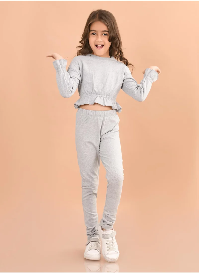 LILPICKS Girls Sweatshirt with Jogger Set